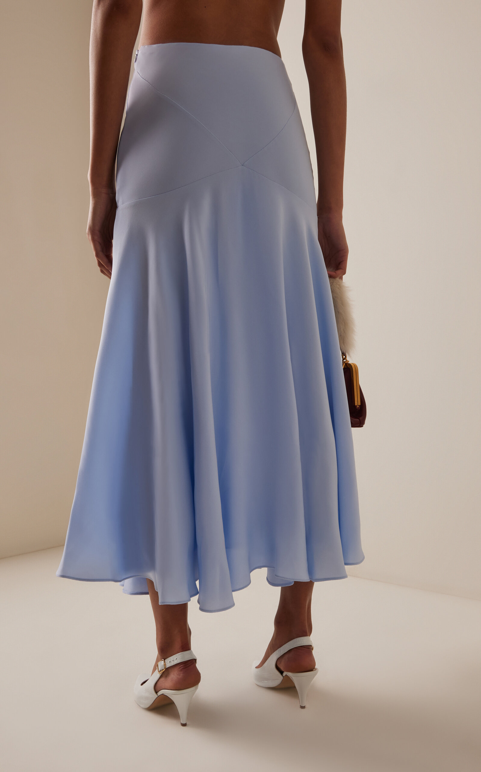 Exclusive Riviera Silk-Blend Crepe Midi Skirt blue - 6