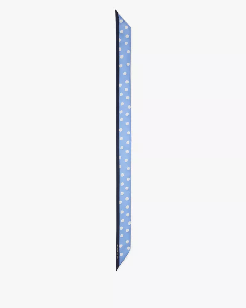 Sea Spray Dot Silk Skinny Scarf 1