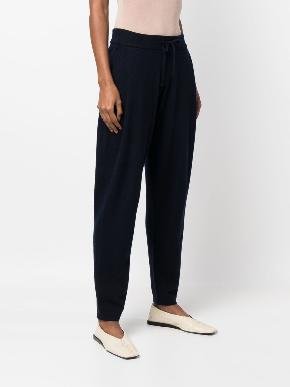 drawstring tapered cashmere trousers - 3