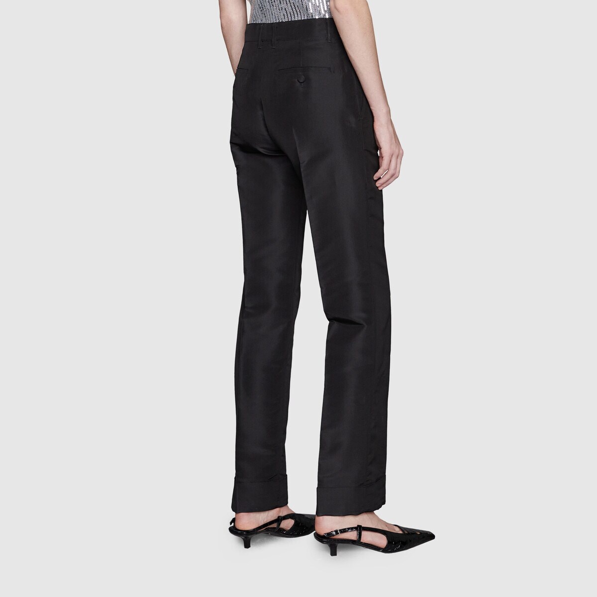 Silk pant with rolled-up hem - 4