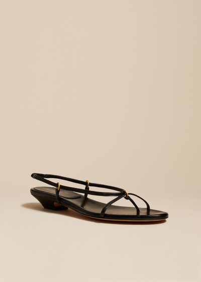 KHAITE The Marion Strappy Flat Sandal in Black Leather outlook