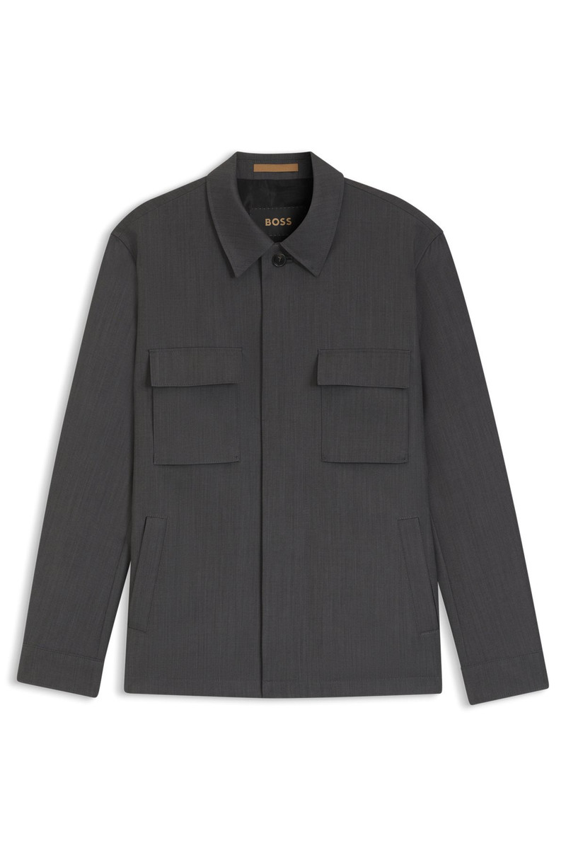 RELAXED-FIT OVERSHIRT IN WATER-REPELLENT WOOL 1