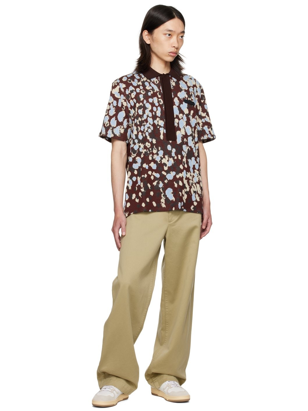 Burgundy Jacquard Polo - 4