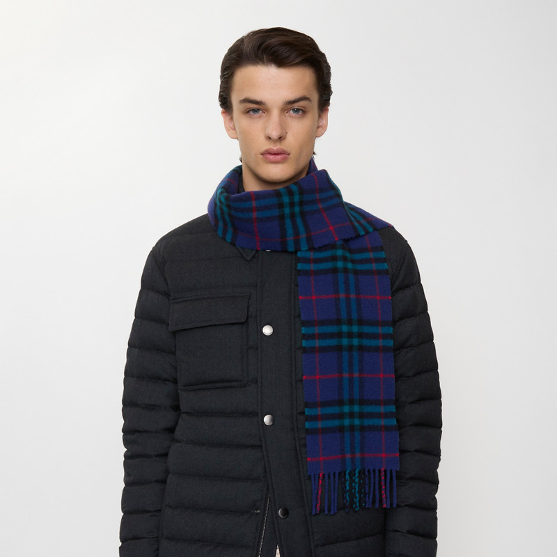 Narrow Check Cashmere Scarf 3