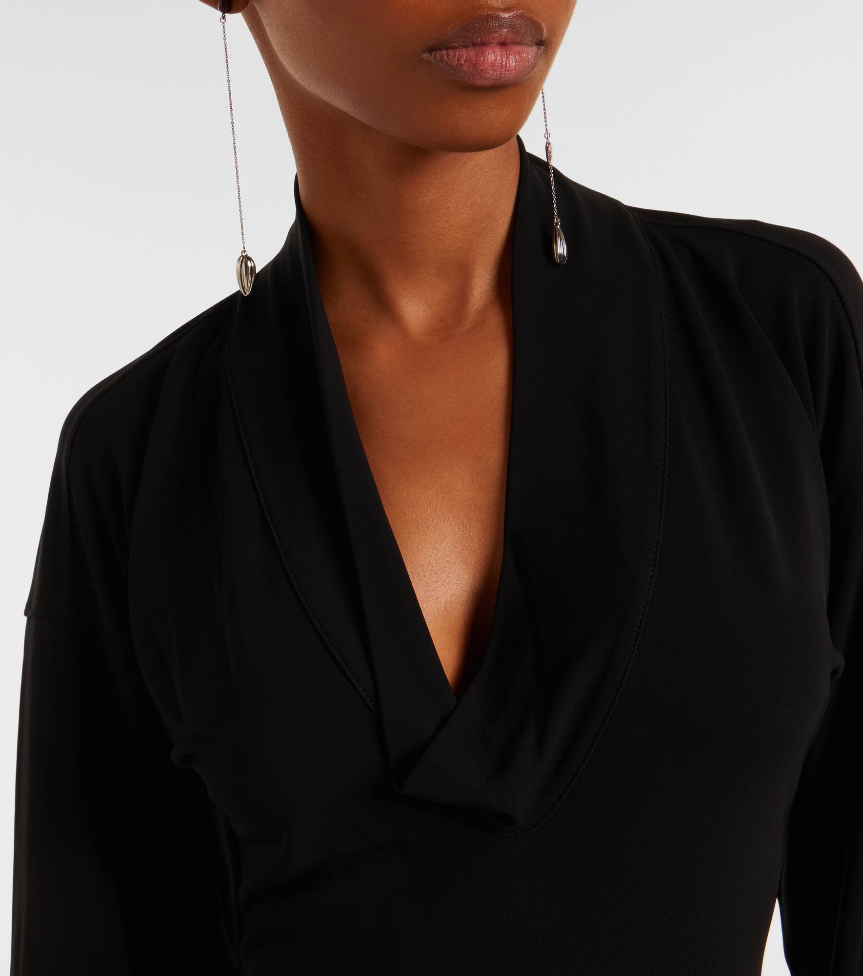 Draped crêpe jersey maxi dress - 4