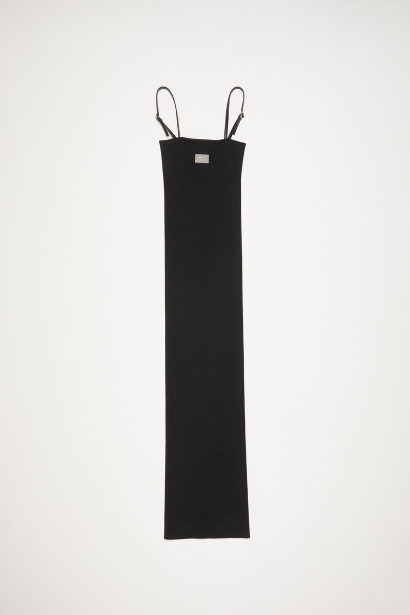 Strap logo dress - Black - 1