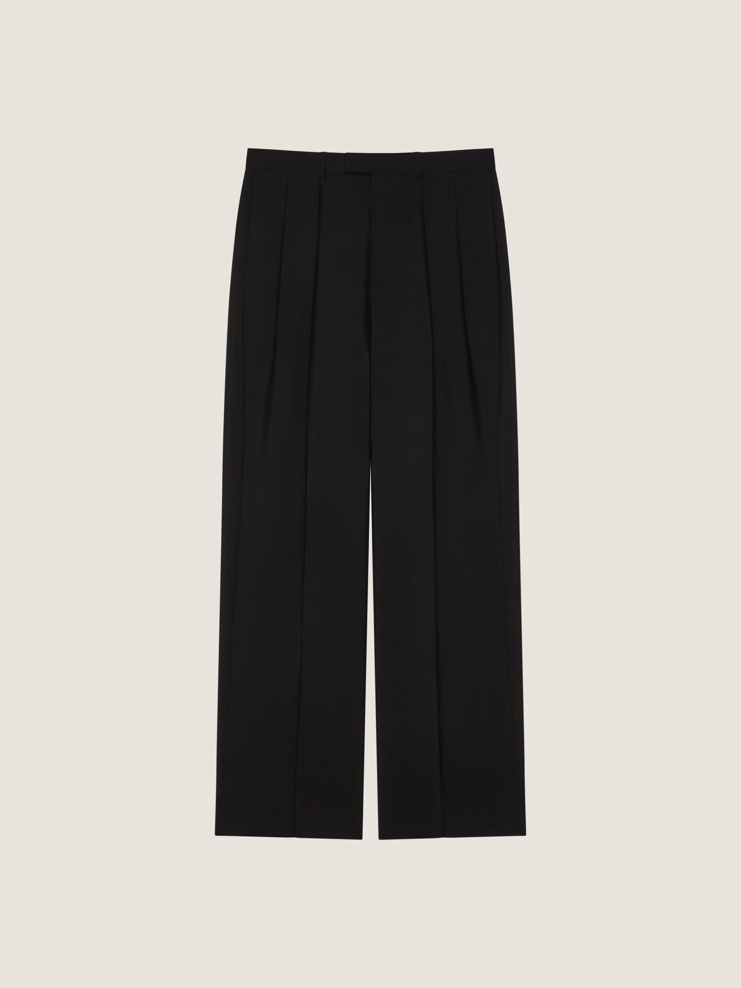 DOUBLE PLEAT PANTS IN WOOL AND MOHAIR - 1
