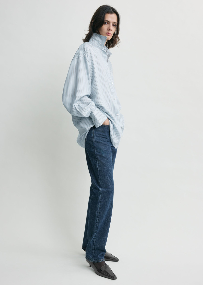 Oversized striped shirt ice/white 3