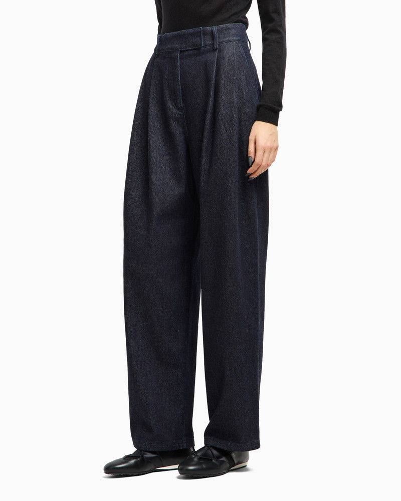 GIORGIO ARMANI DENIM COLLECTION SINGLE-PLEAT TROUSERS IN CASHMERE AND COTTON DENIM outlook