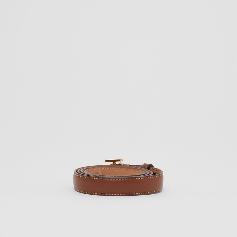 Monogram Motif Topstitched Leather Belt 4