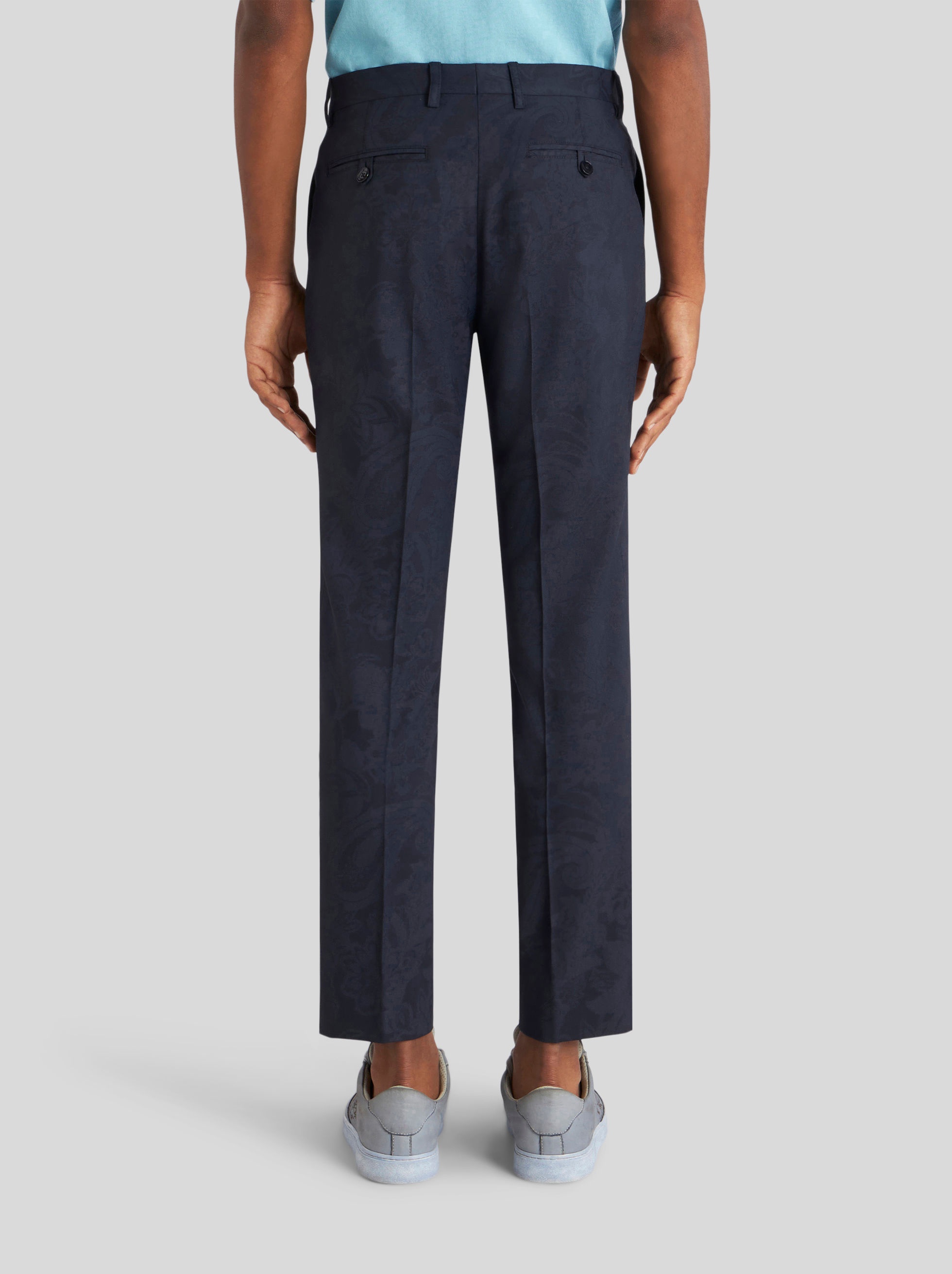 FLORAL PAISLEY VIRGIN WOOL TROUSERS - 4