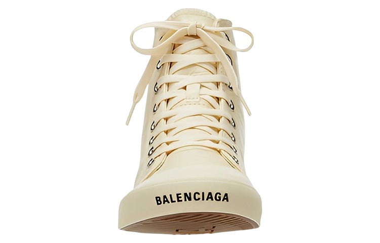 Balenciaga Paris High Top Sneakers 'Beige Leather and Beige Rubber' 688752W3RCA9090 - 2