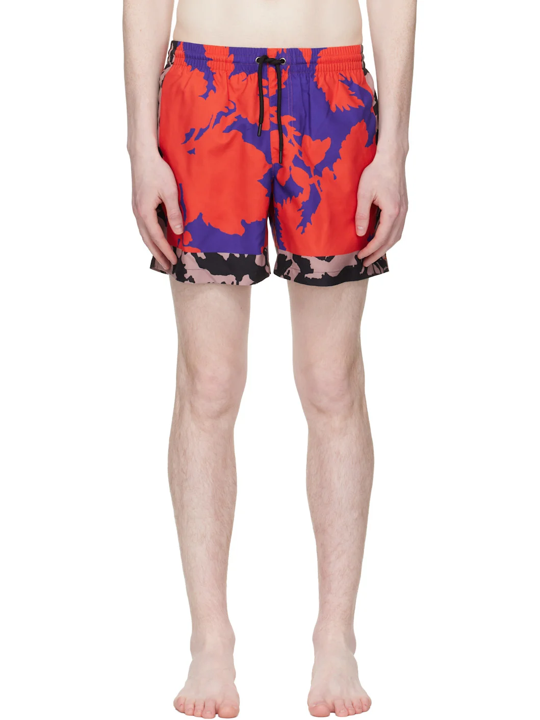 Red & Purple Printed Swim Shorts - 1