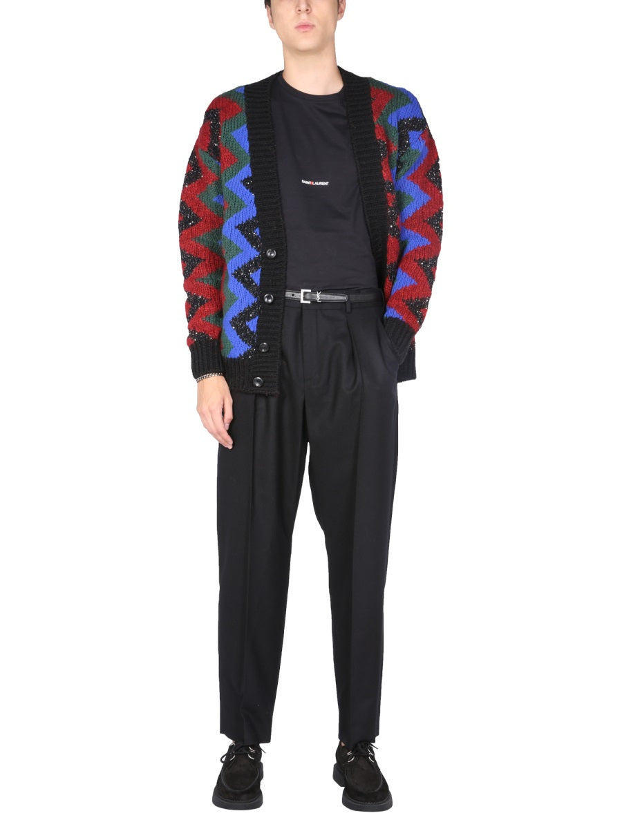 Saint Laurent Men Jacquard Cardigan - 2