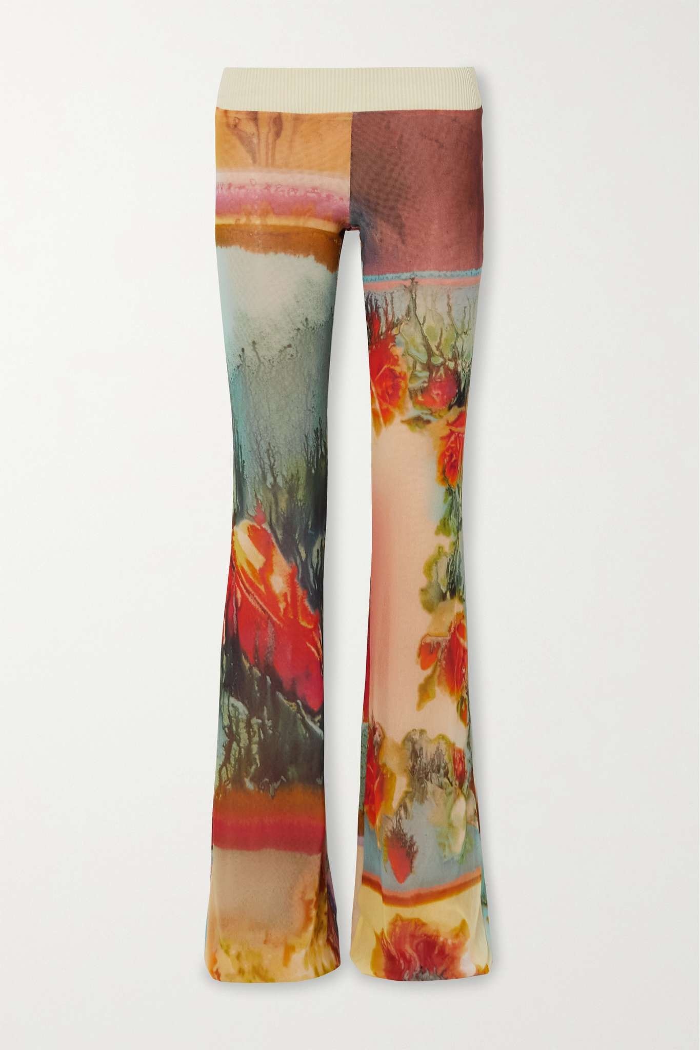 x KNWLS printed flared leggings in pink - Jean Paul Gaultier