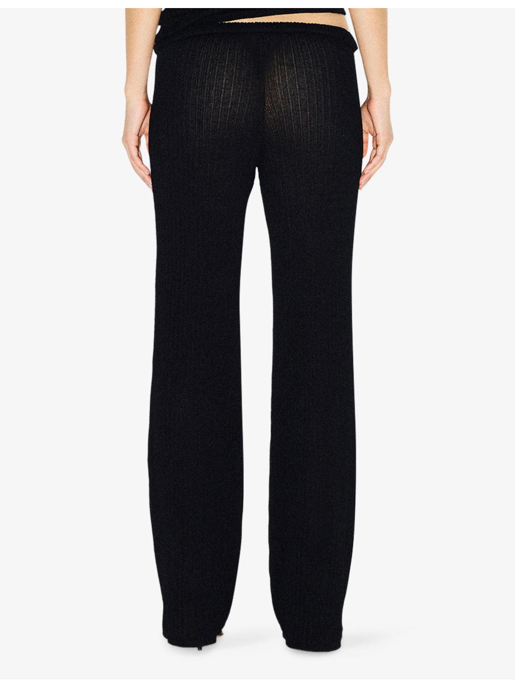 Straight-Leg Sheer Knit Trousers - 3