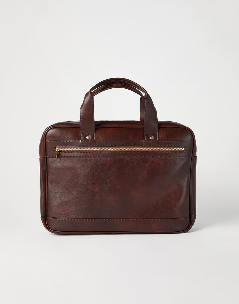 Brunello Cucinelli Calfskin briefcase with zipper outlook