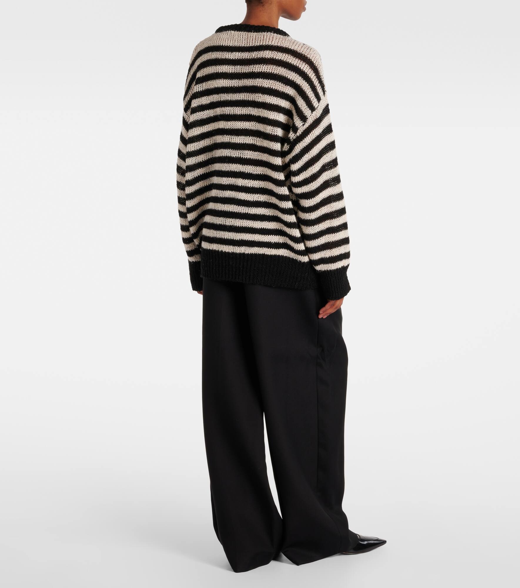 Striped linen-blend sweater - 3