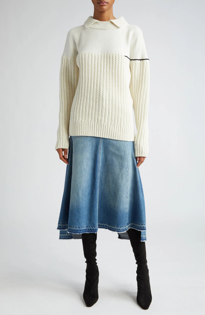 Victoria Beckham Collared Lambswool Mixed Stitch Sweater outlook