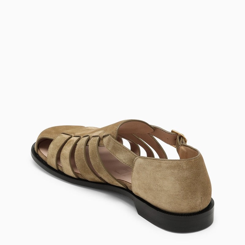 Loewe Campo Beige Suede Calfskin Sandal Men - 4