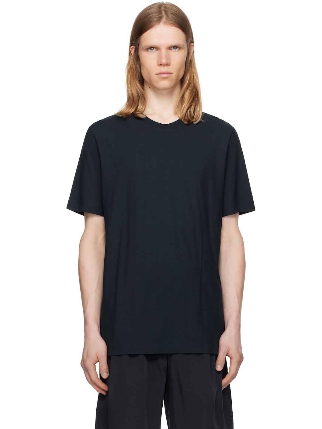 Navy Jakob Cotton Crêpe T-shirt - 1