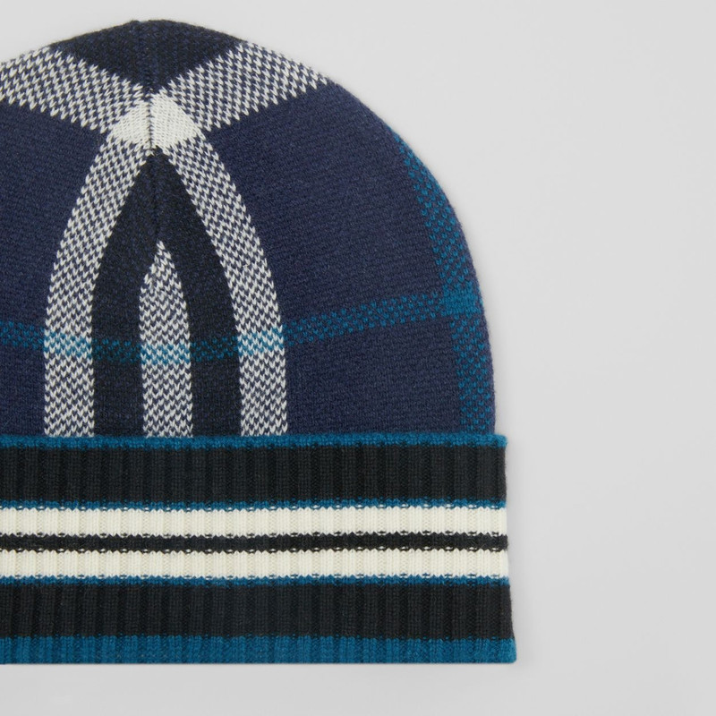 Burberry Check and Stripe Cashmere Beanie outlook