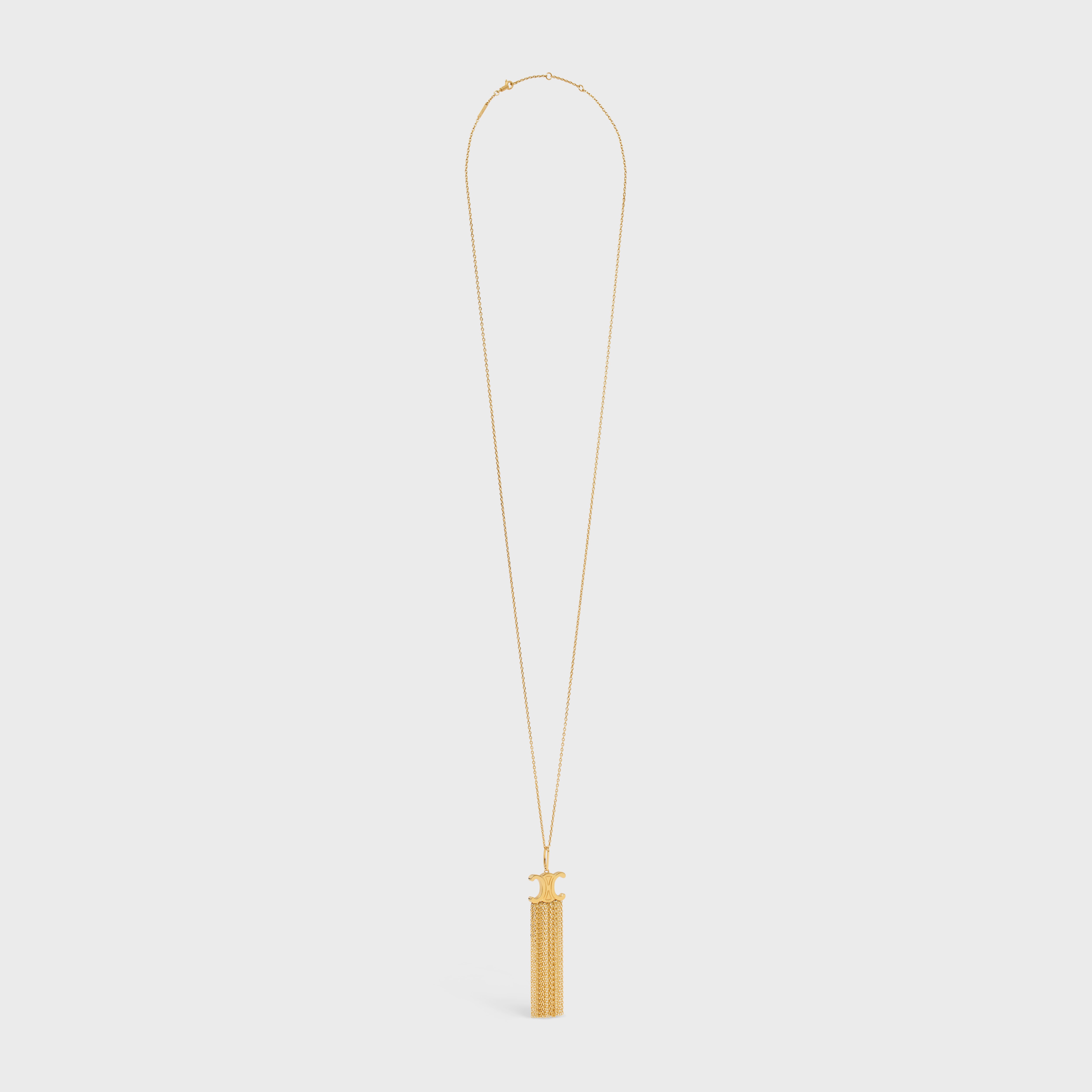 Triomphe Folk Fringe Long Necklace in Brass with Gold Finish - 3