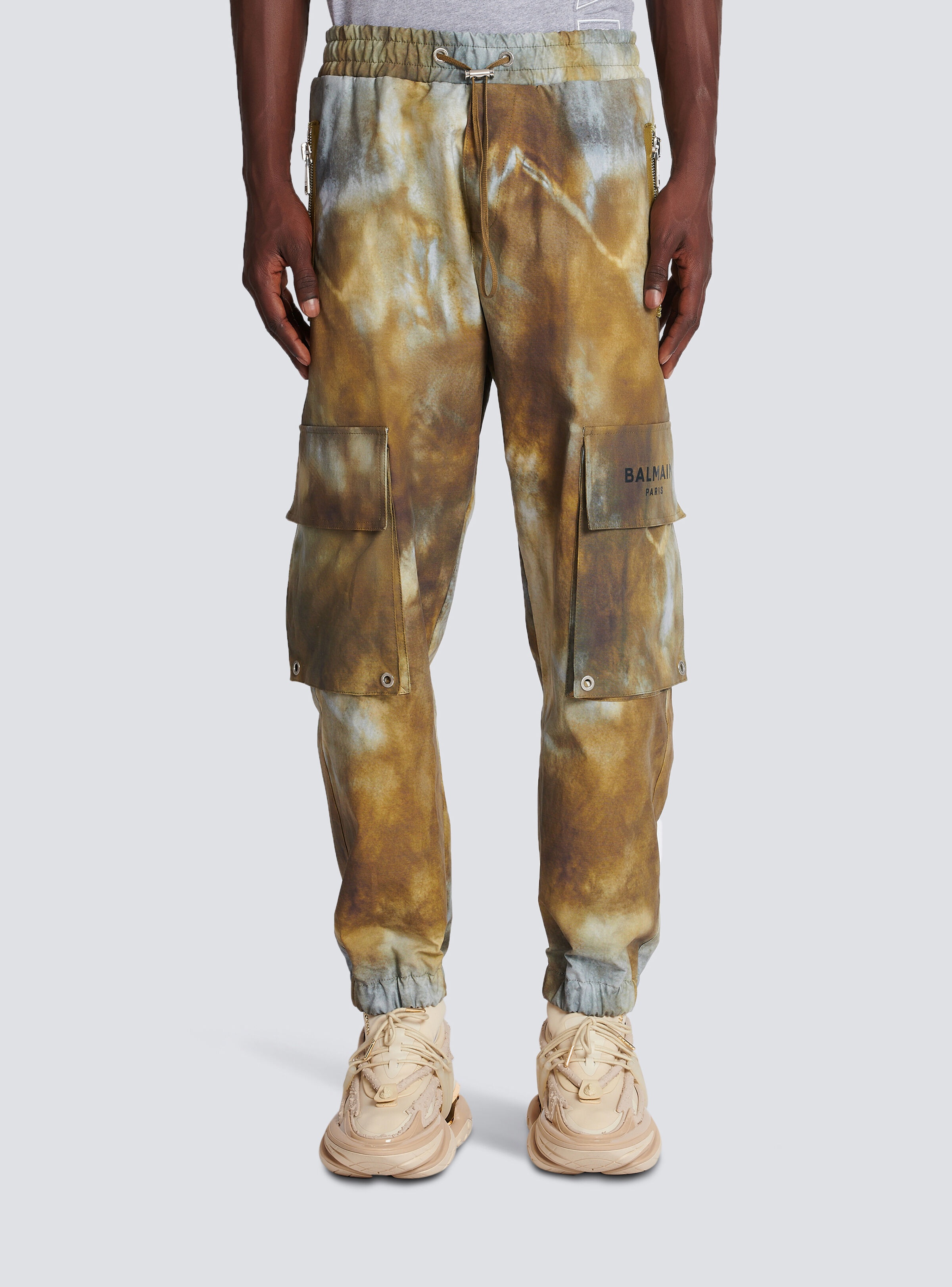 Desert print cotton cargo trousers - 5