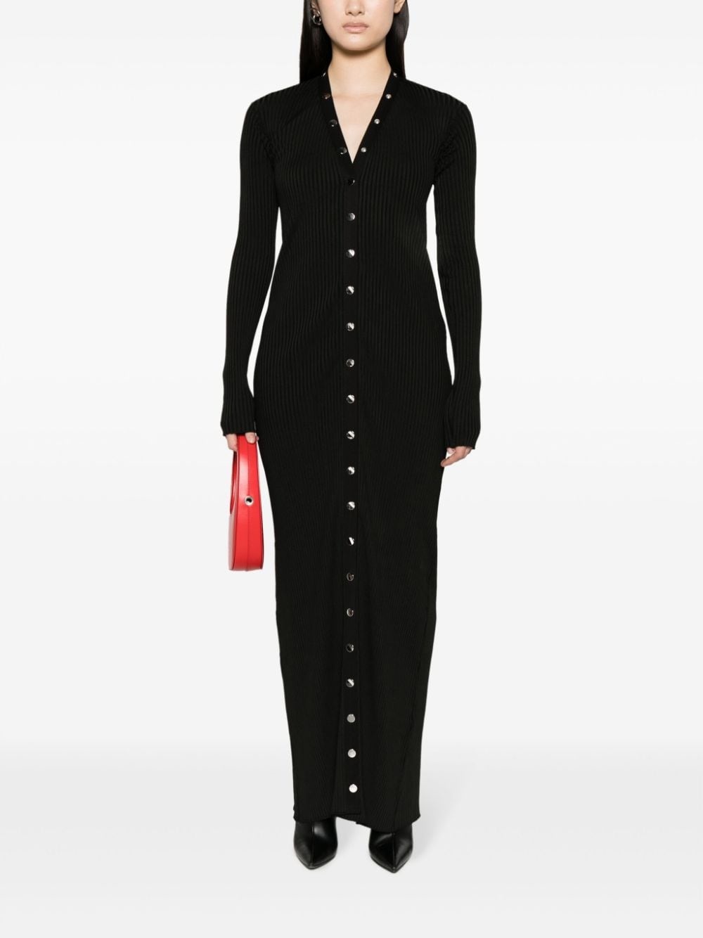 ribbed-knit cardigan dress - 2