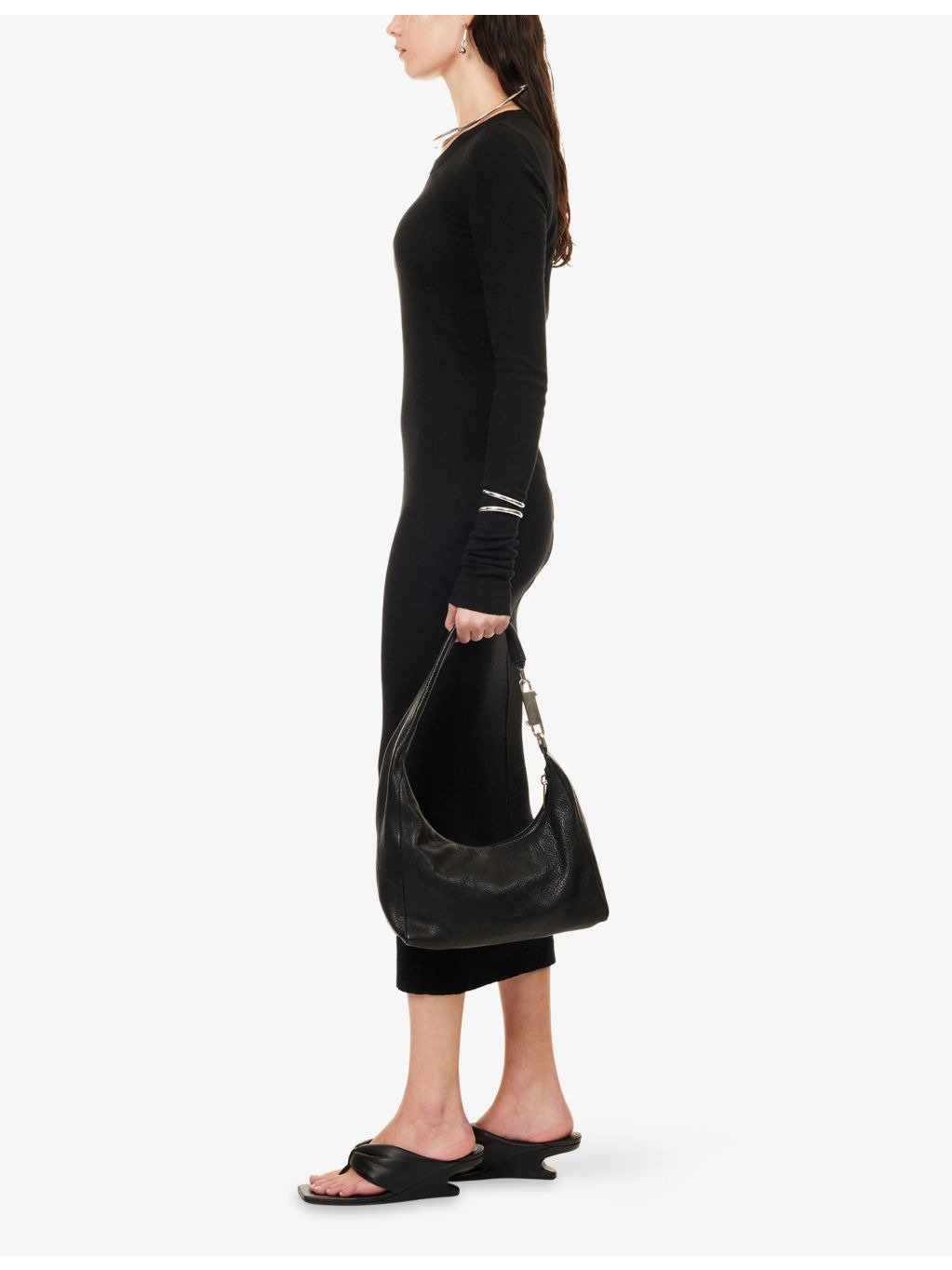 Slim-Fit Long-Sleeves Ribbed Wool-Blend Gown - 2