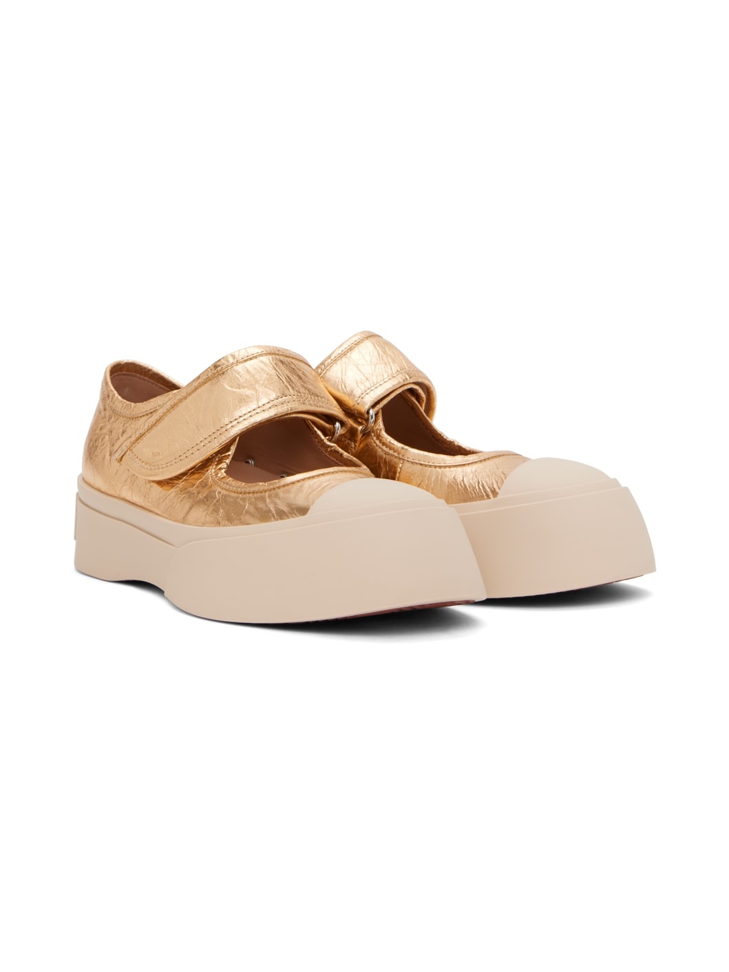Gold Pablo Mary Jane Ballerina Flats - 4
