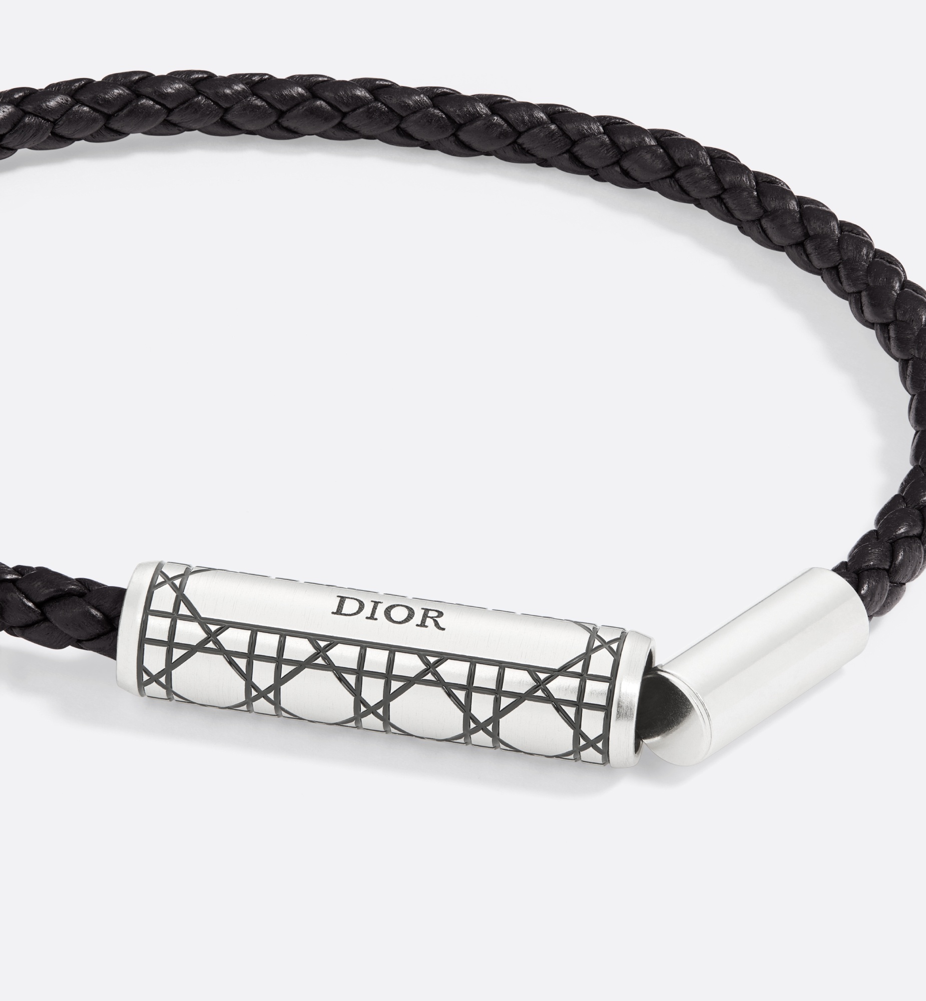 Dior Cannage Braided Leather Bracelet | REVERSIBLE