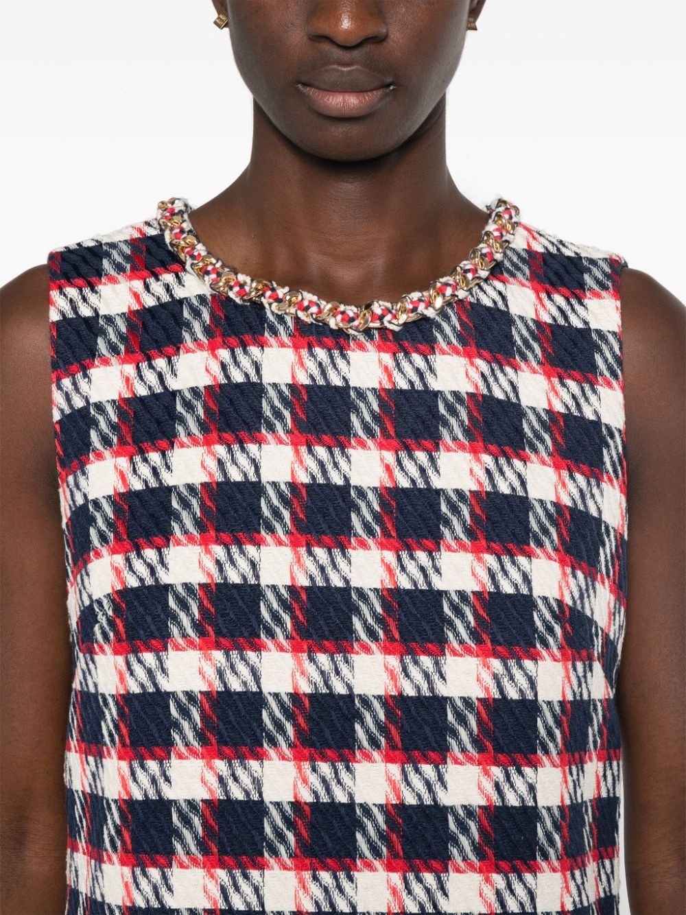 chain-collar midi dress - 5