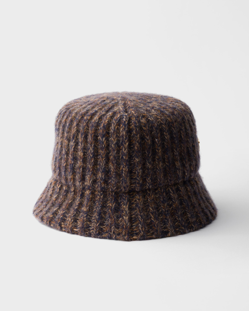 Prada Mélange knit bucket hat outlook