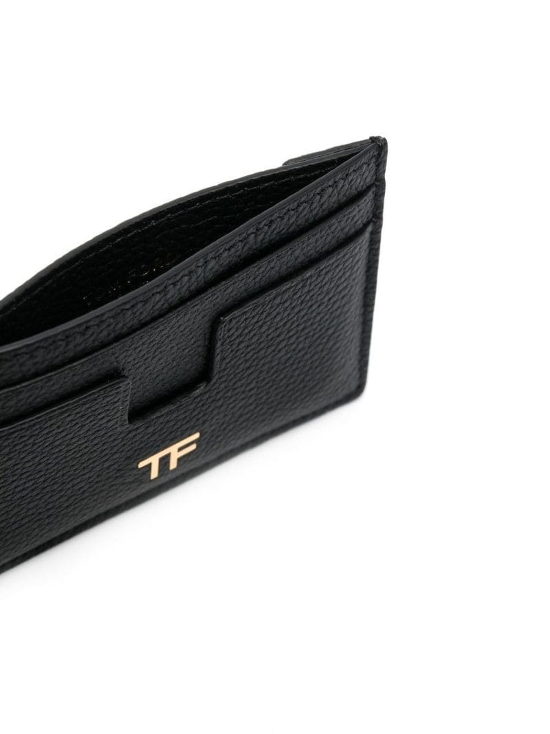 TF-plaque leather cardholder - 3