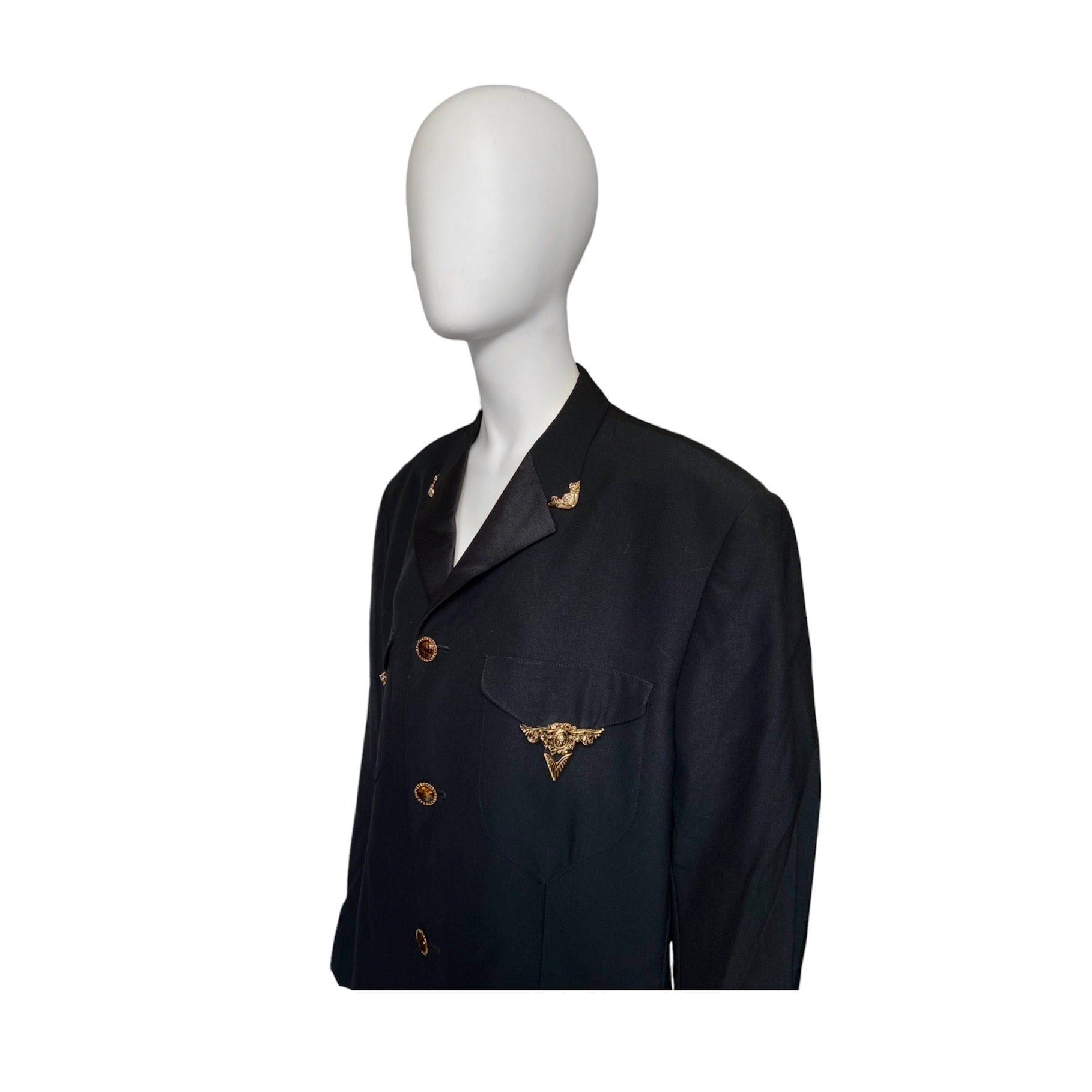 Gianni Versace 92aw gold embellishment western cowboy blazer 52 - 3