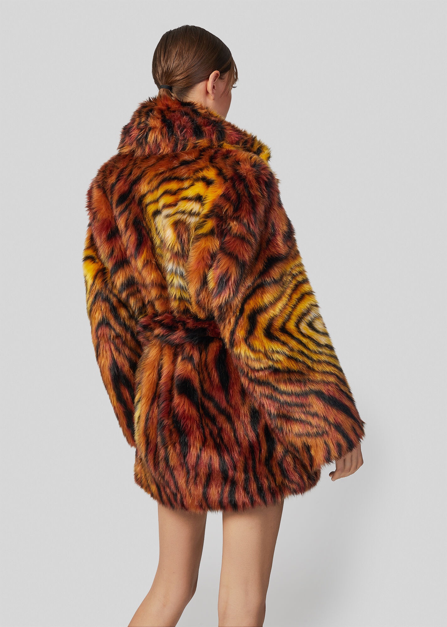 Virtus Animalier Pattern Faux Fur Coat - 3