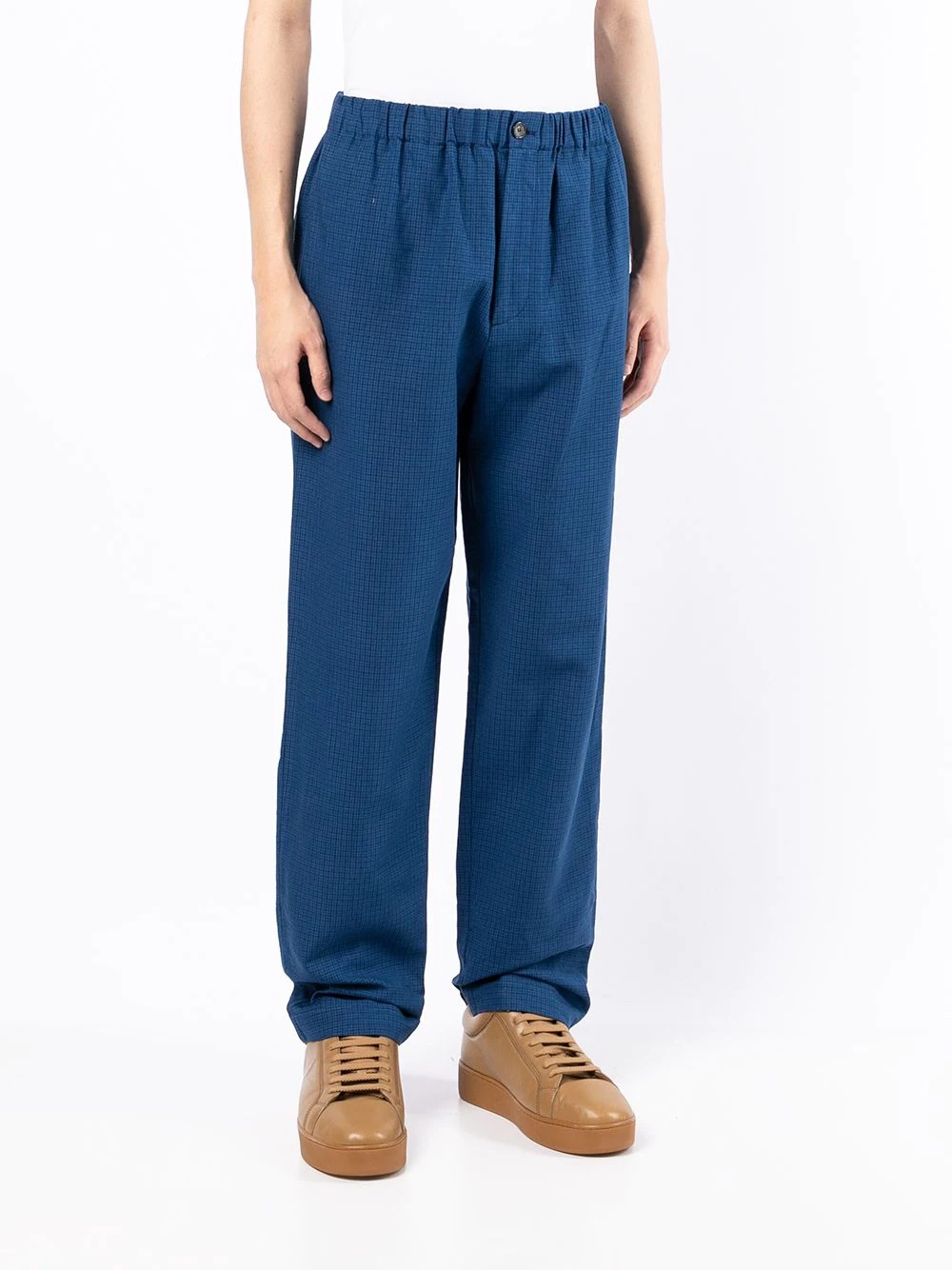 straight-leg elasticated-waist trousers - 3