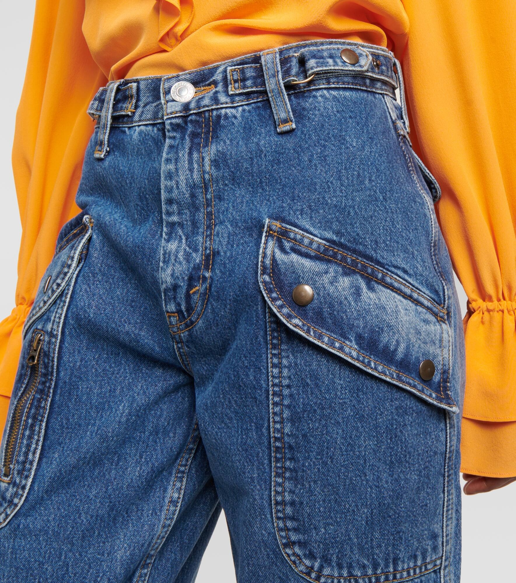 Racer high-rise tapered cargo jeans - 4