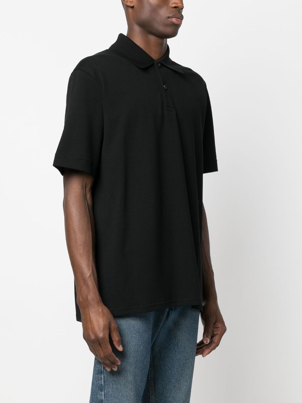 logo-embroidered cotton polo shirt - 3