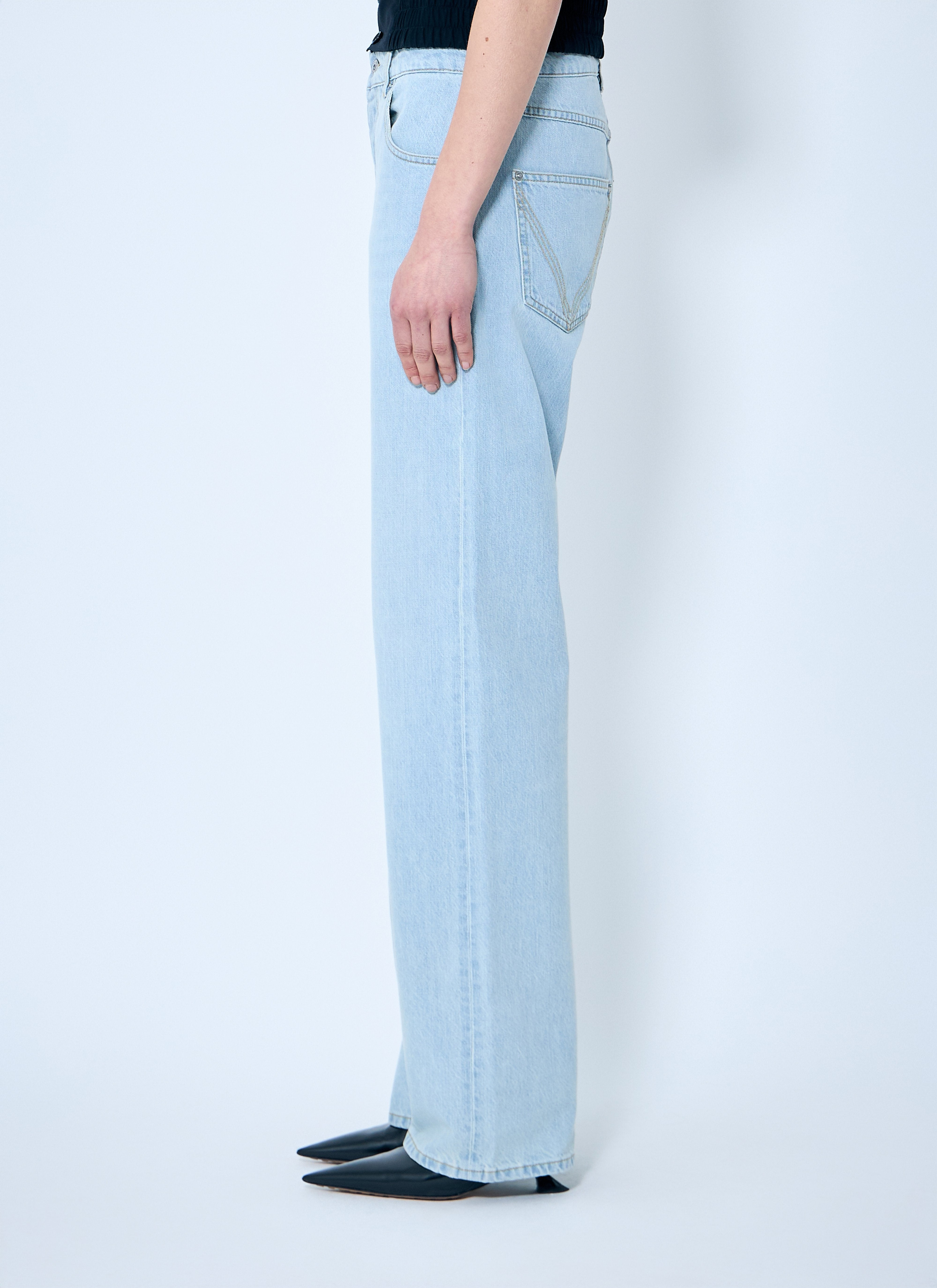 Bottega Veneta Women Extra Bleach Dirty Denim Jeans - 3