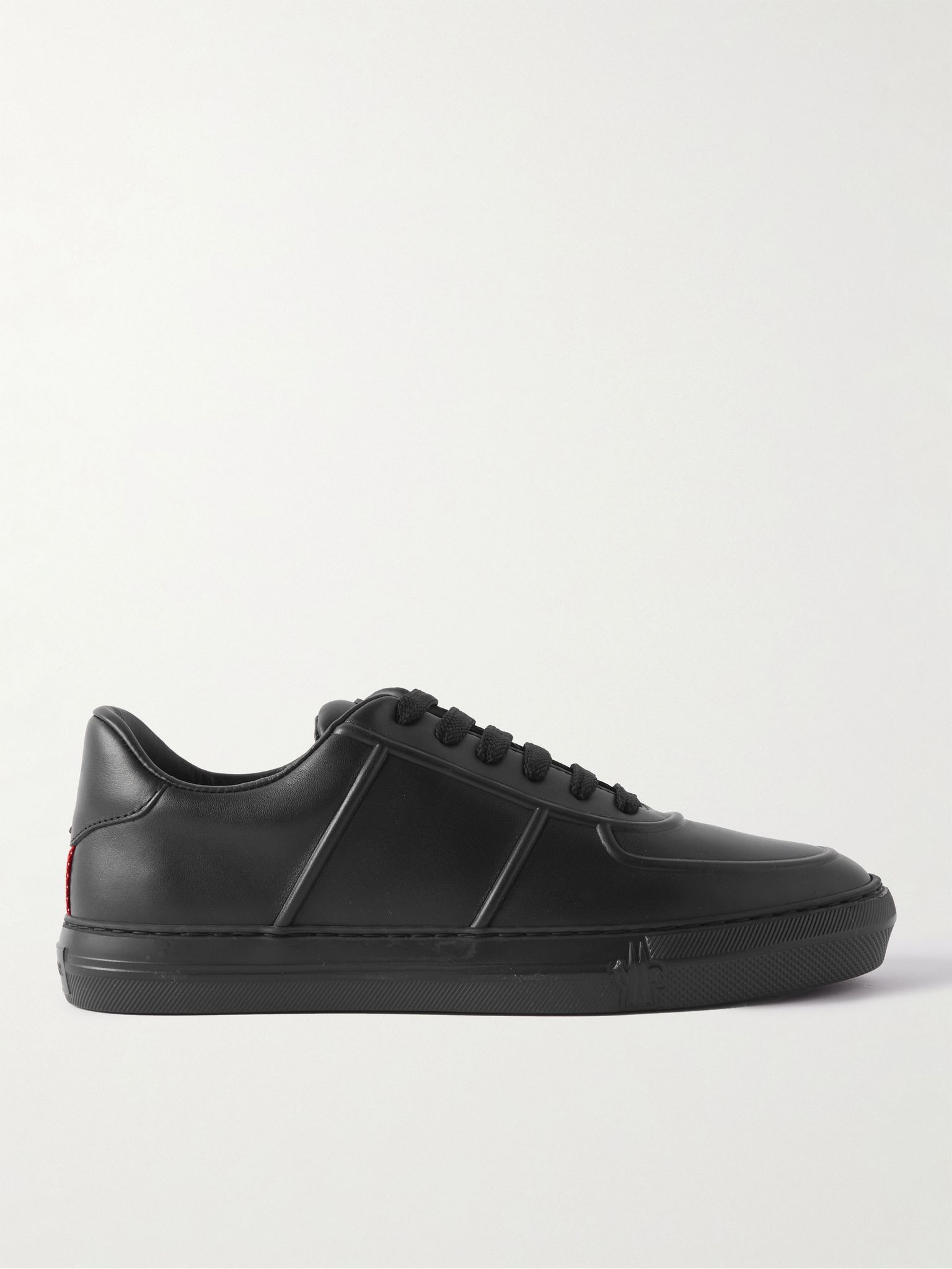 Neue York Logo-Appliquéd Leather Sneakers Black - 1