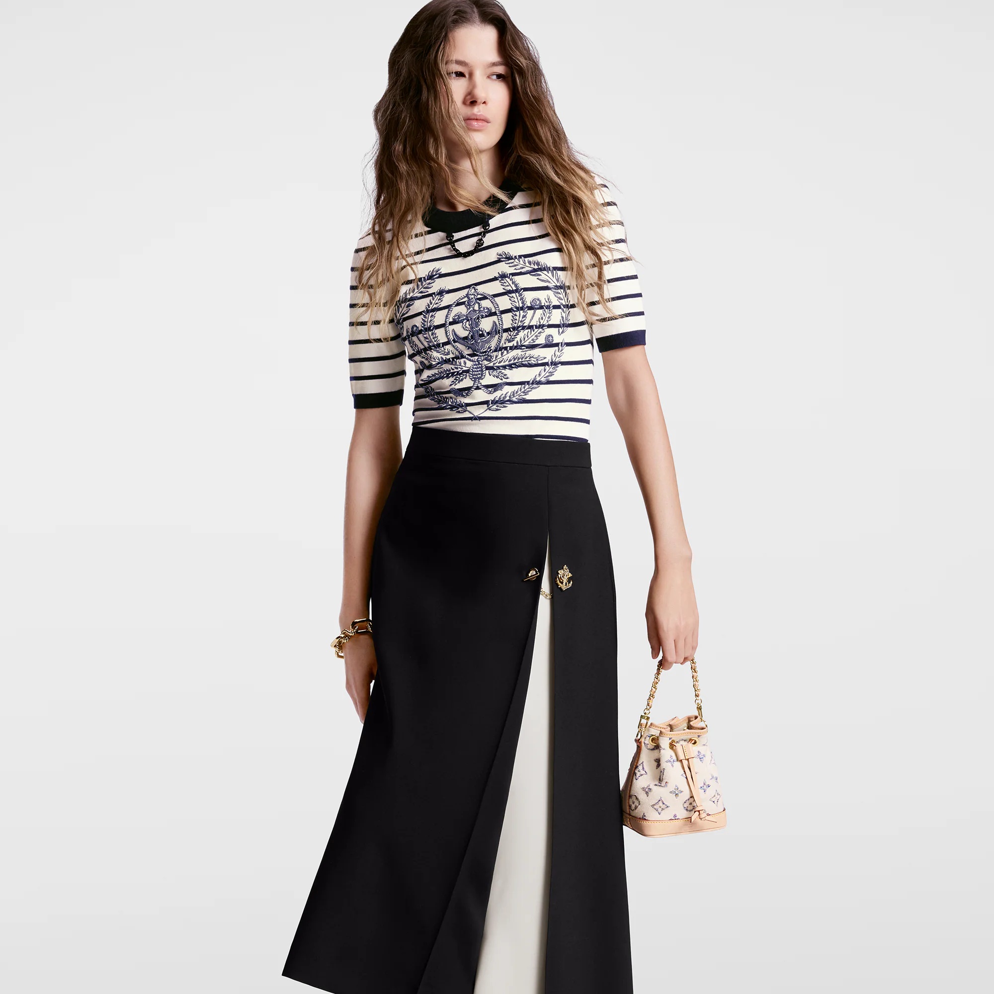 Graphic Box Pleat Maxi Skirt - 5