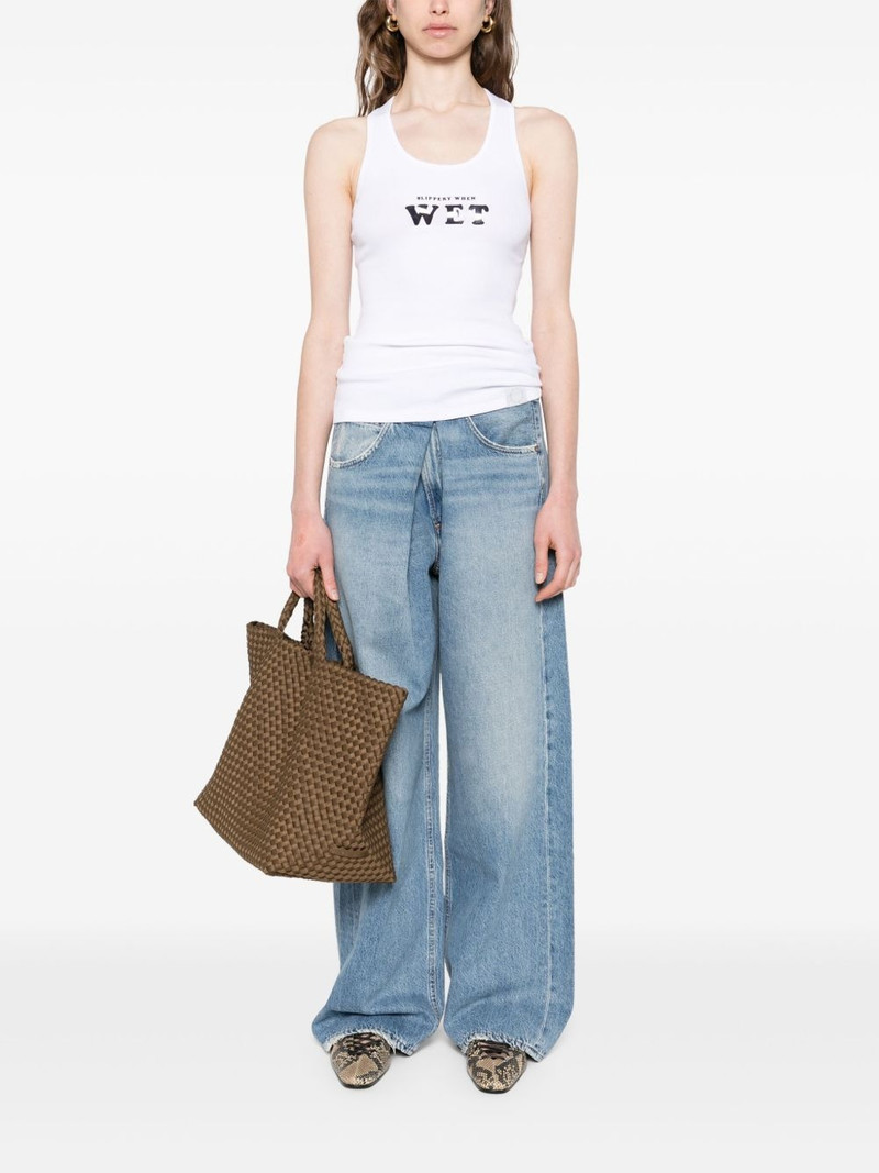 Stella McCartney rubberised slogan-print tank top outlook