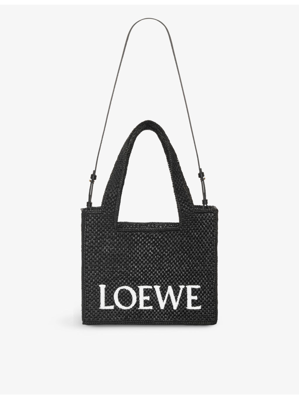 Loewe x Paula's Ibiza medium logo-print raffia-blend top-handle bag - 6