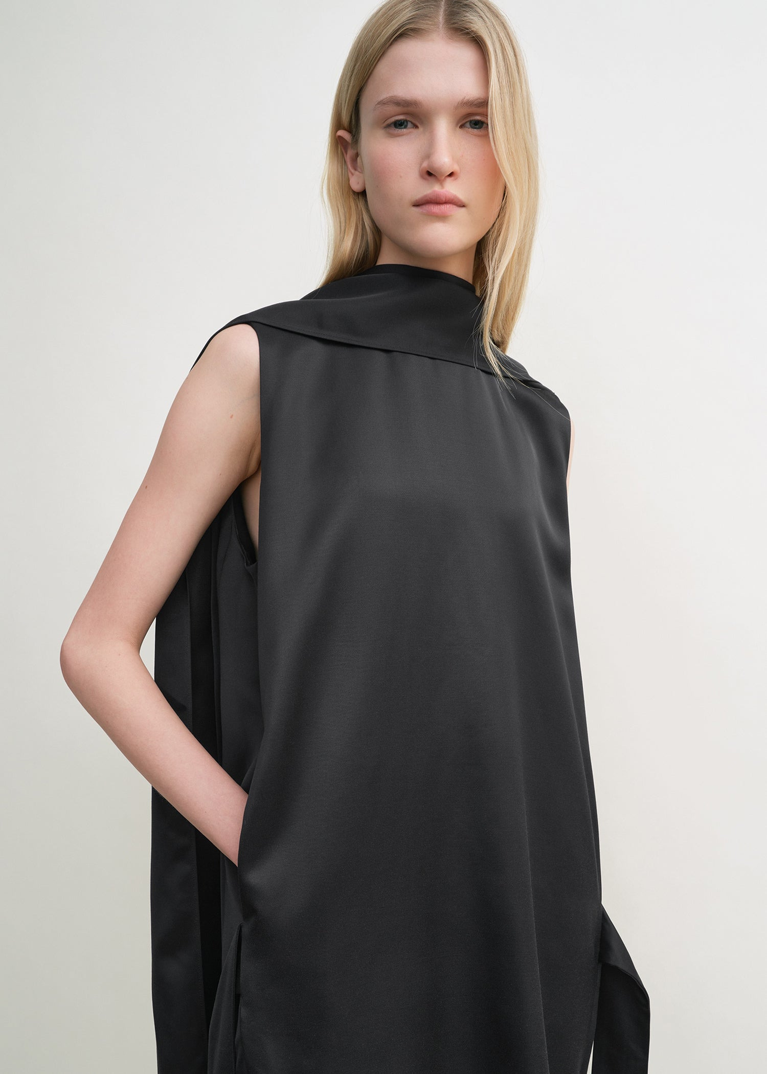 Cocoon scarf dress black - 5