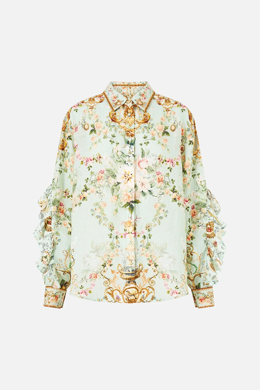 BUTTON SHIRT WITH FRILL DETAIL WILDFLOWER WUNDERLAND - 1