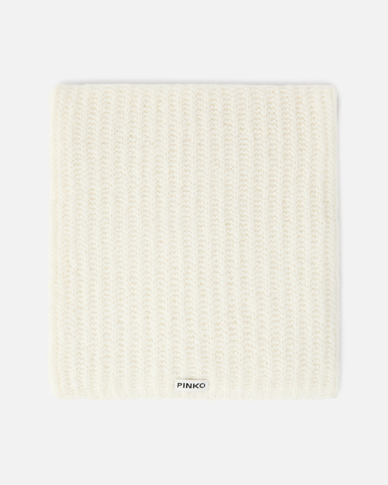 RIBBED SCARF WITH PINKO LOGO LETTERING 1