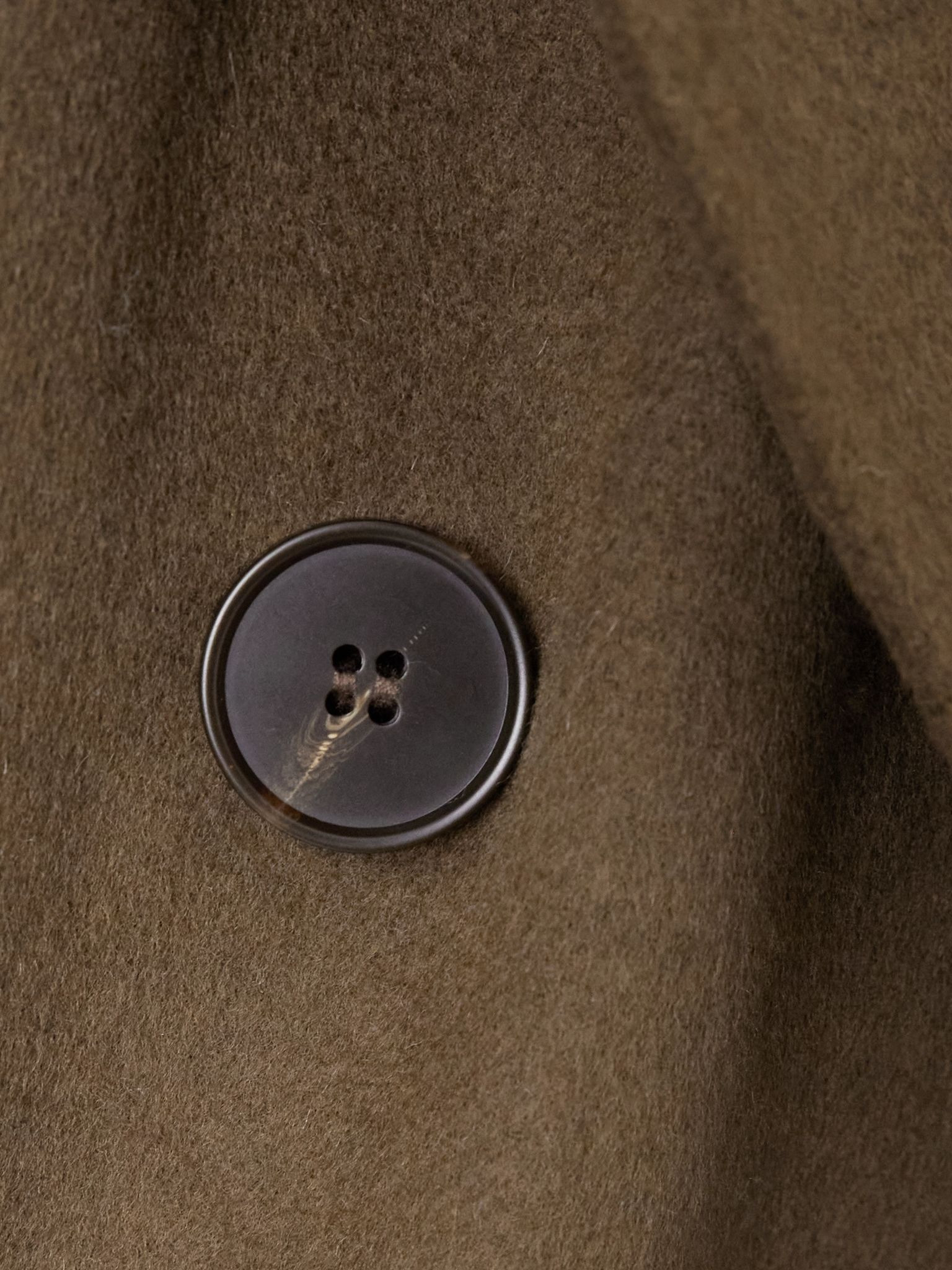Double-breasted scarf-detailed layered wool coat Dark green - 5