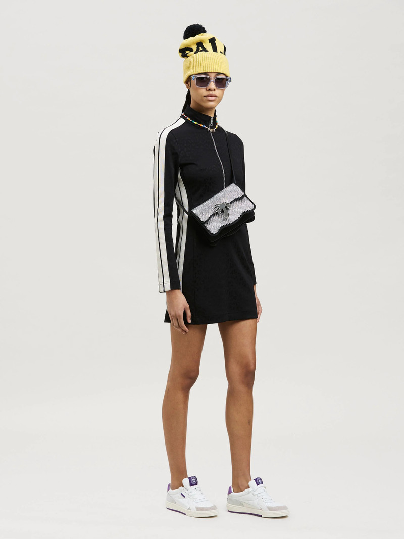 Palm Angels JACQUARD LEOPARD TRACK MINI DRESS outlook